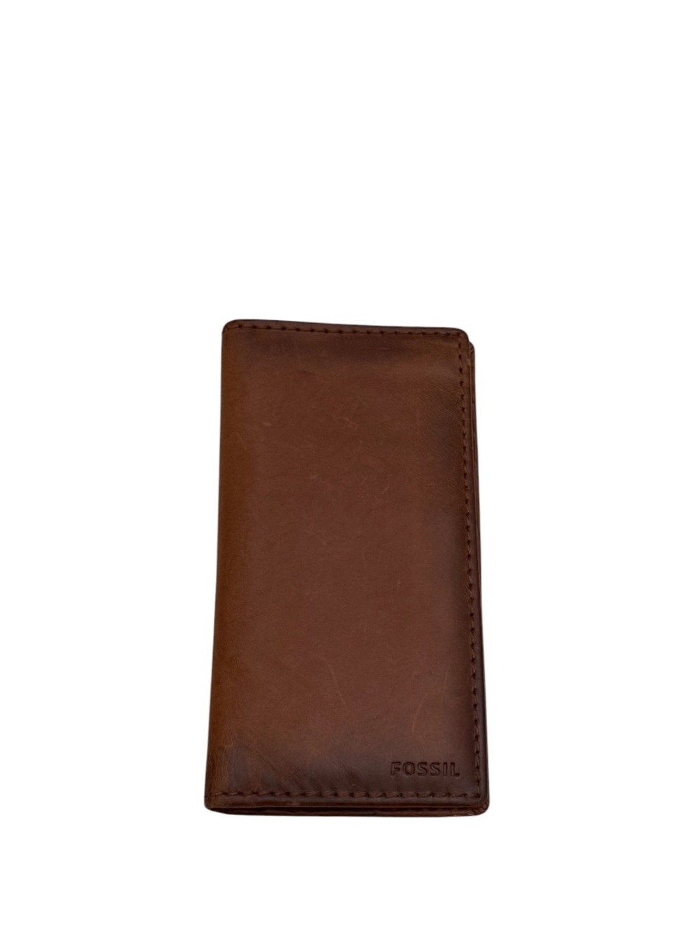 FOSSIL - BROWN SMOOTH LEATHER LONG BIFOLD WALLET